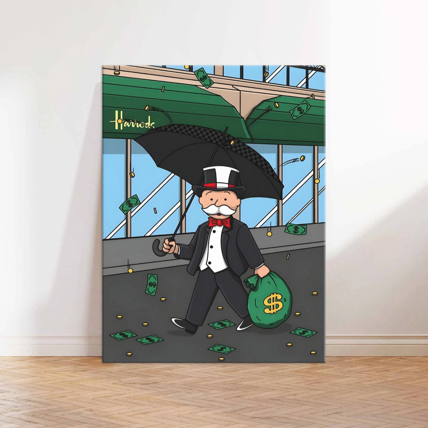 Monopoly Man At Harrods Canvas Wall Art Print