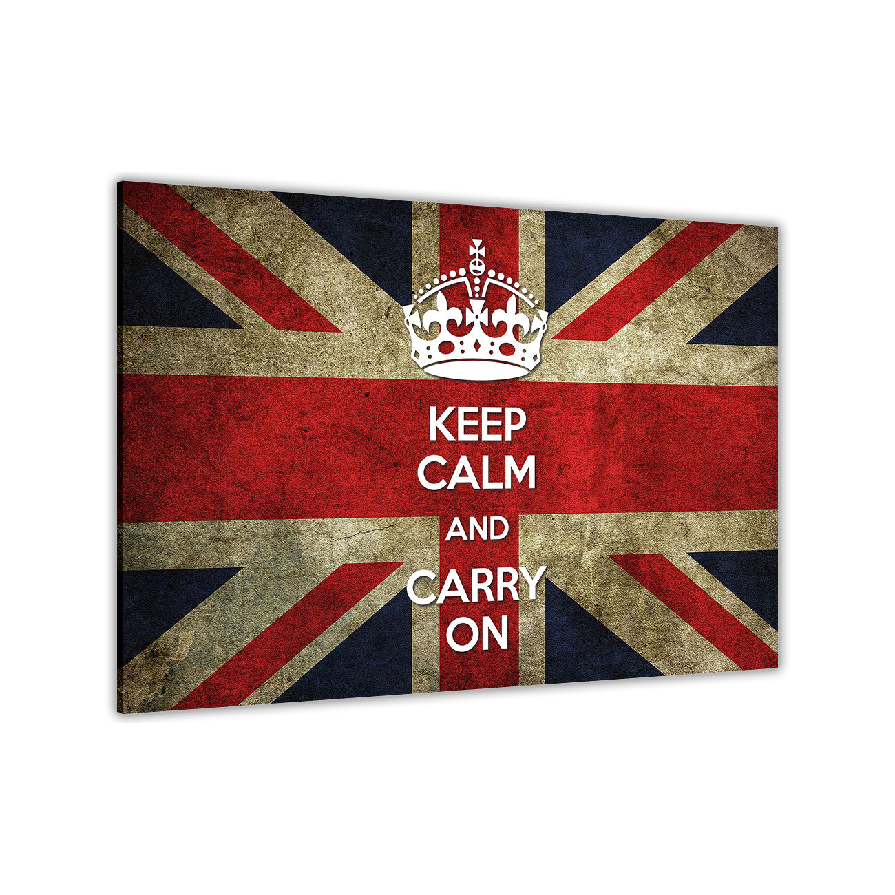 Union Jack Keep Calm Canvas Wall Art Picture Print for the Living Room, Bedroom, Home Decor
