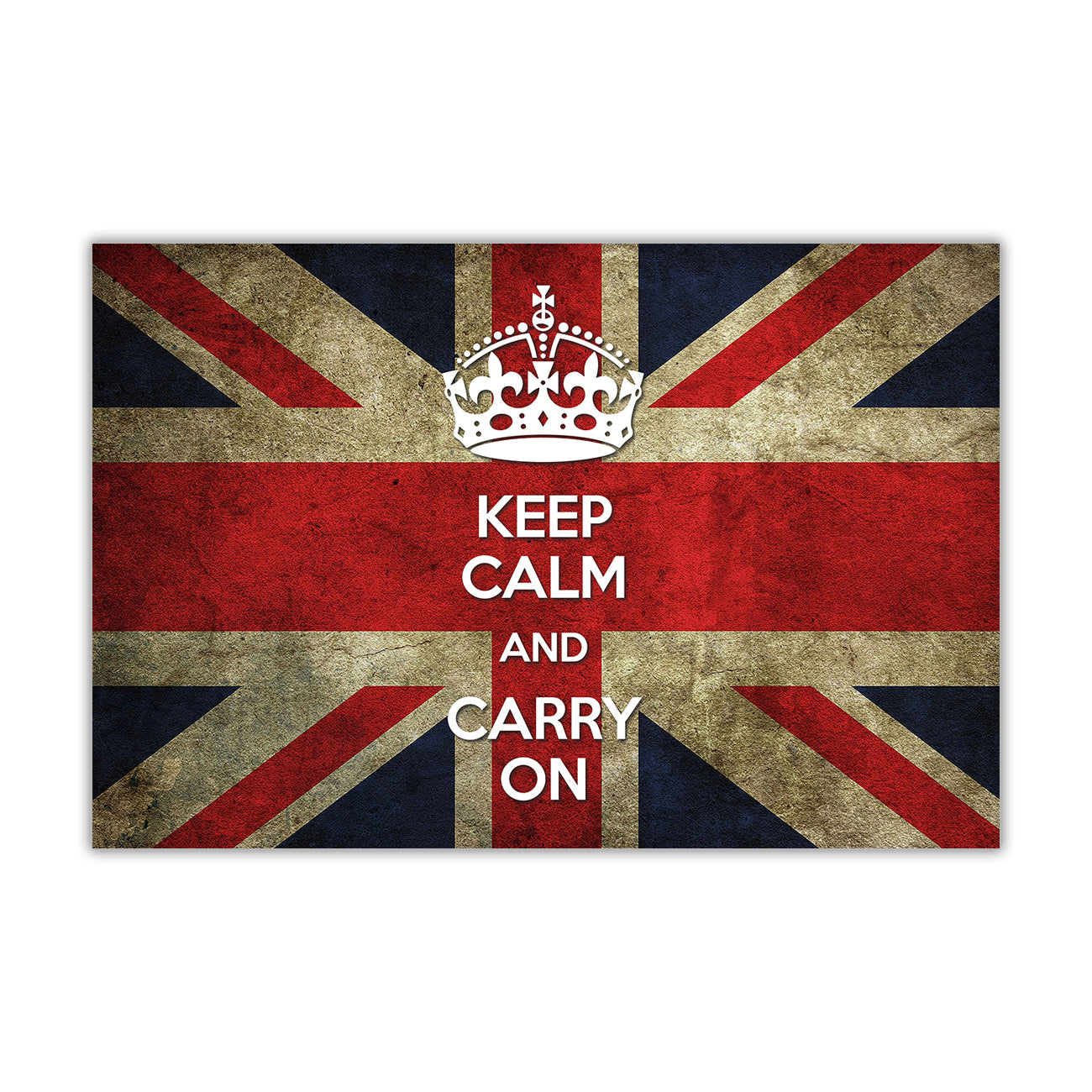 Union Jack Keep Calm Canvas Wall Art Picture Print for the Living Room, Bedroom, Home Decor