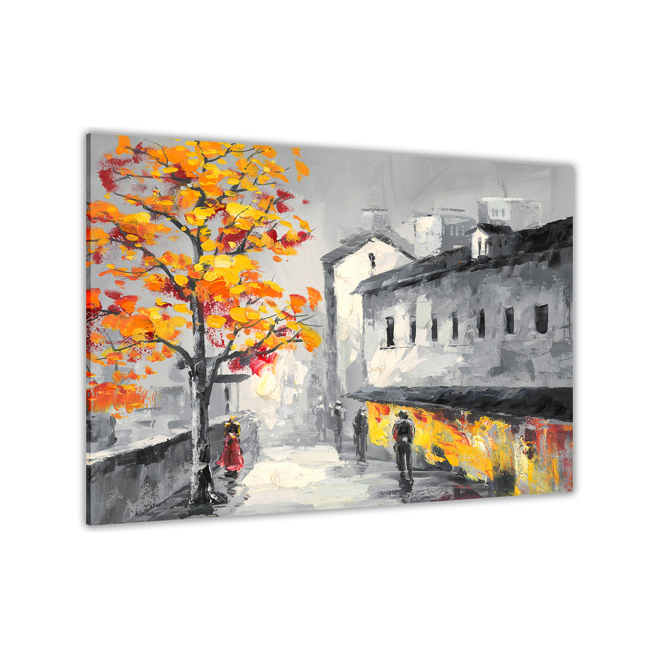 BW Town Tree Canvas Wall Art Picture Print for the Living Room, Bedroom, Home Decor