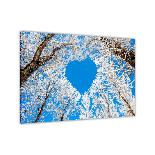 Blue Heart Forest Canvas Wall Art Picture Print for the Living Room, Bedroom, Home Decor