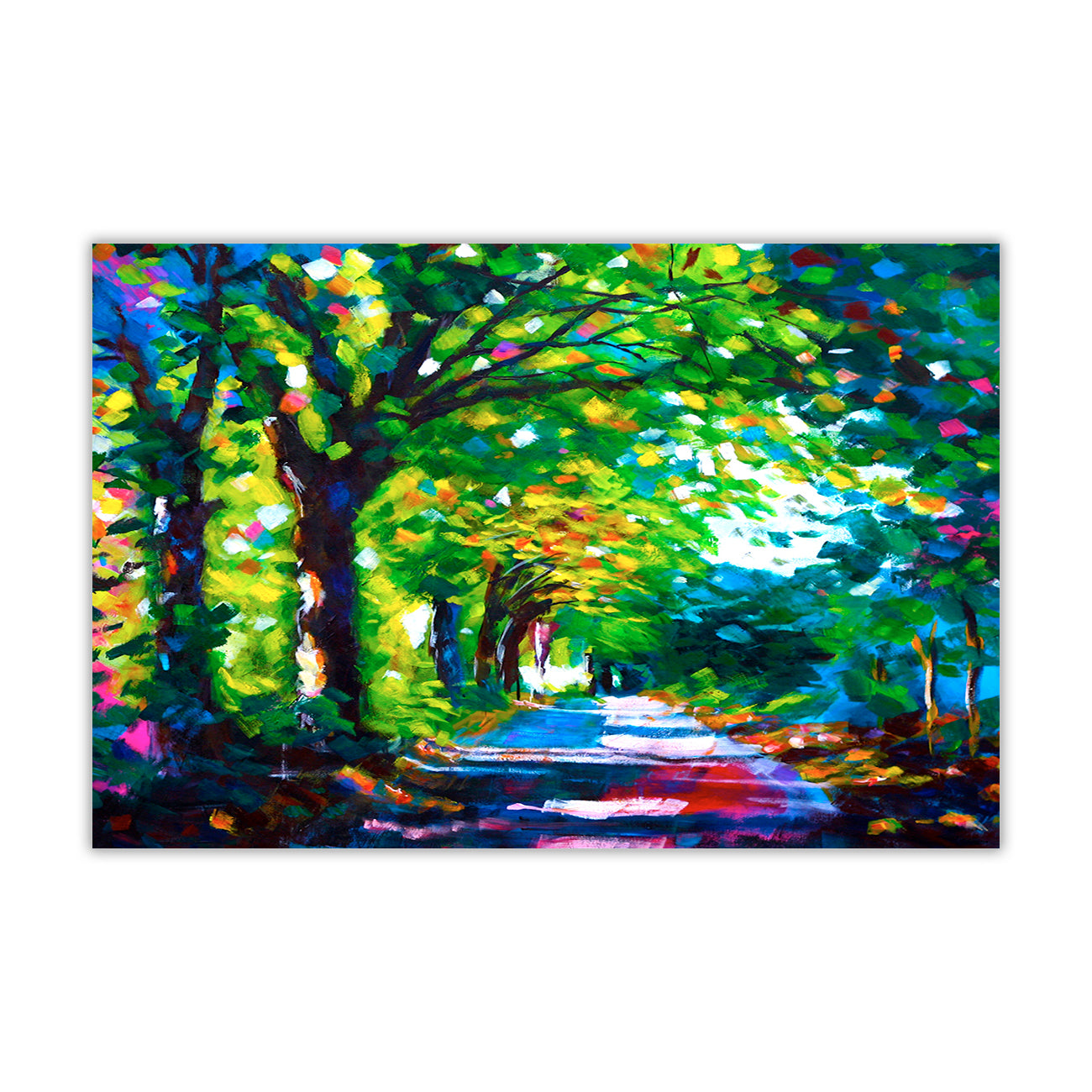 Forest Path Oil Painting Canvas Wall Art Picture Print for the Living Room, Bedroom, Home Decor