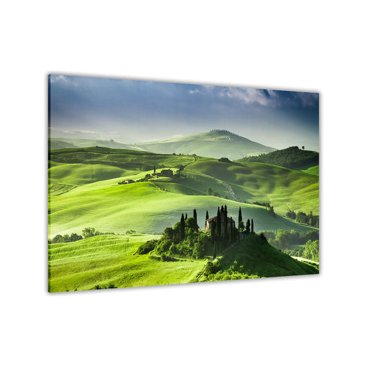 Green Valley Canvas Wall Art Picture Print for the Living Room, Bedroom, Home Decor