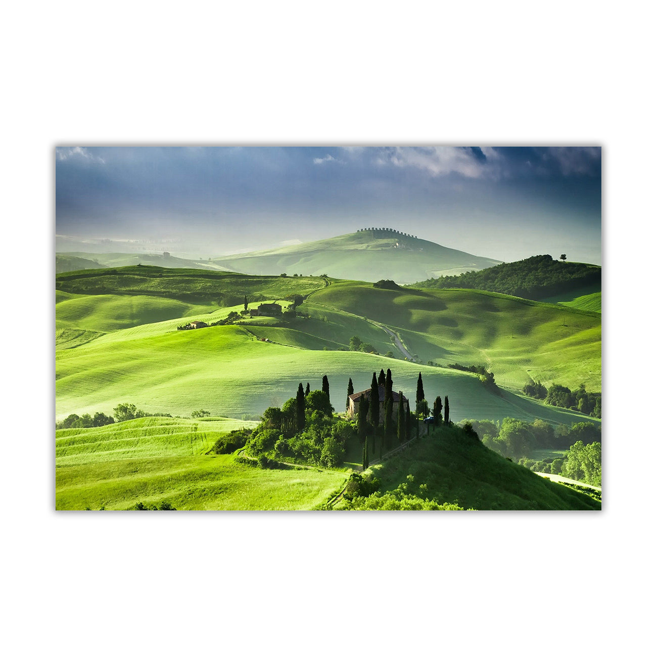 Green Valley Canvas Wall Art Picture Print for the Living Room, Bedroom, Home Decor
