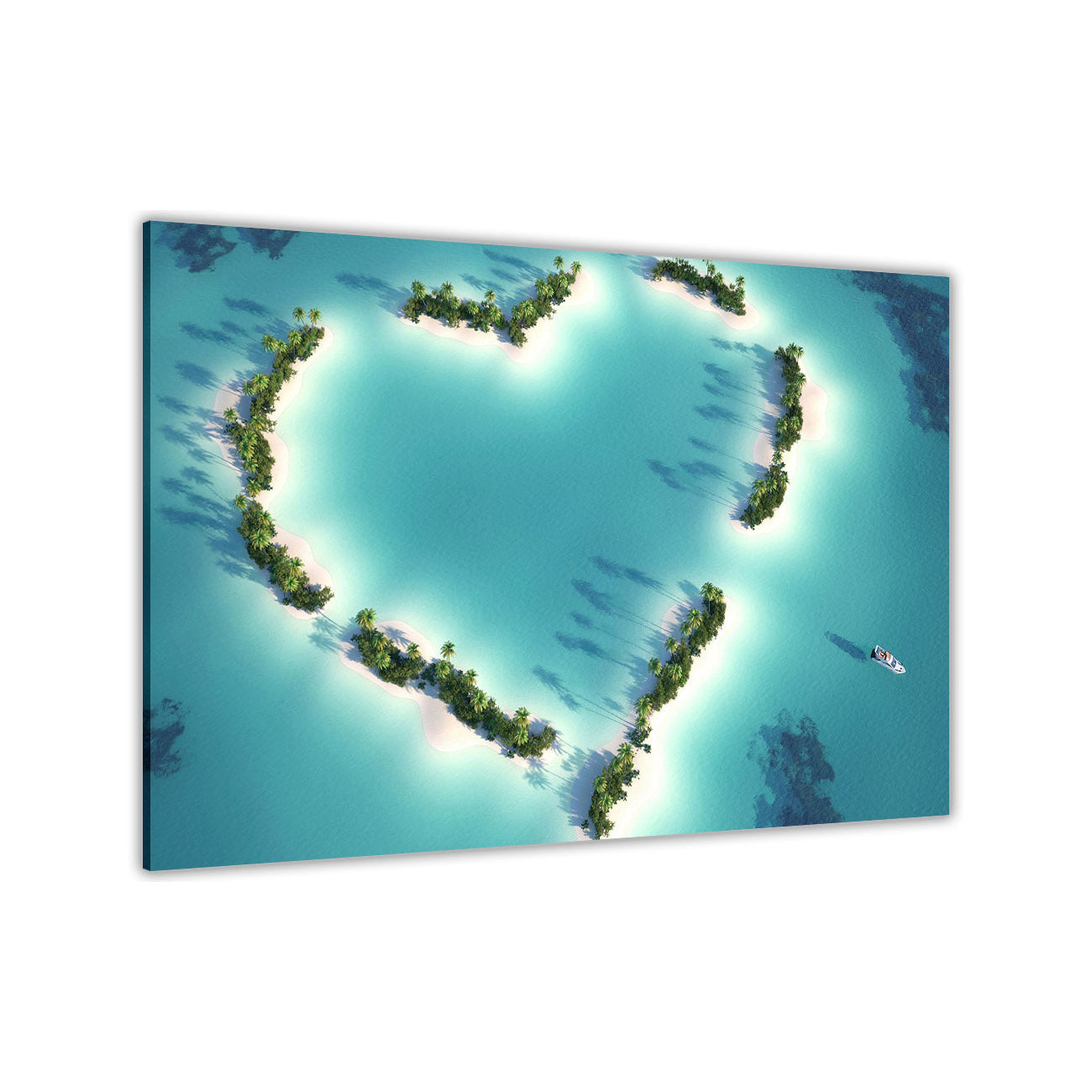 Heart Island Canvas Wall Art Picture Print for the Living Room, Bedroom, Home Decor