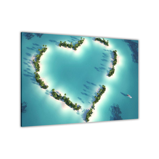 Heart Island Canvas Wall Art Picture Print for the Living Room, Bedroom, Home Decor