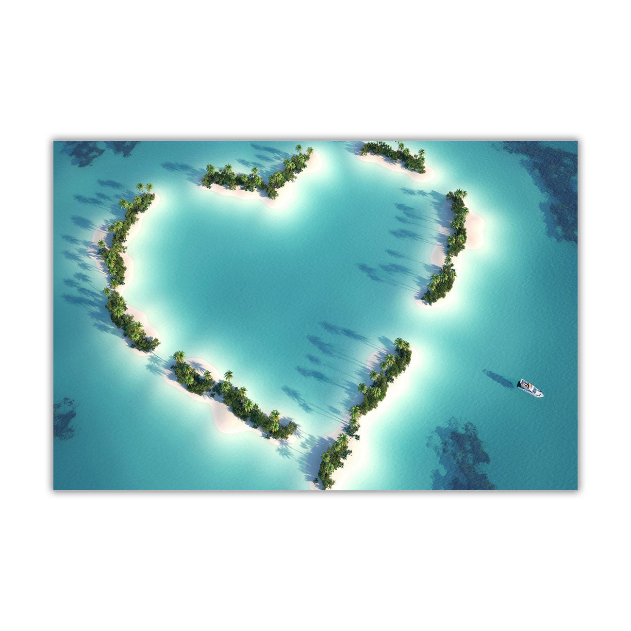 Heart Island Canvas Wall Art Picture Print for the Living Room, Bedroom, Home Decor