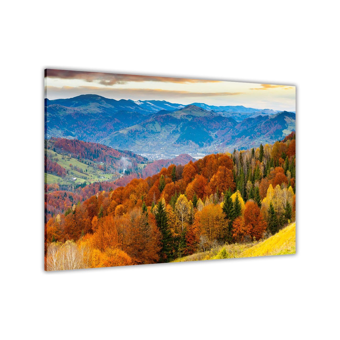 Sunset Autumn Landscape Canvas Wall Art Picture Print for the Living Room, Bedroom, Home Decor
