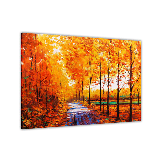 Yellow Autumn Tree Leaves Canvas Wall Art Picture Print for the Living Room, Bedroom, Home Decor