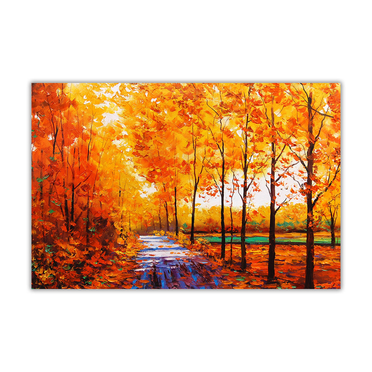 Yellow Autumn Tree Leaves Canvas Wall Art Picture Print for the Living Room, Bedroom, Home Decor