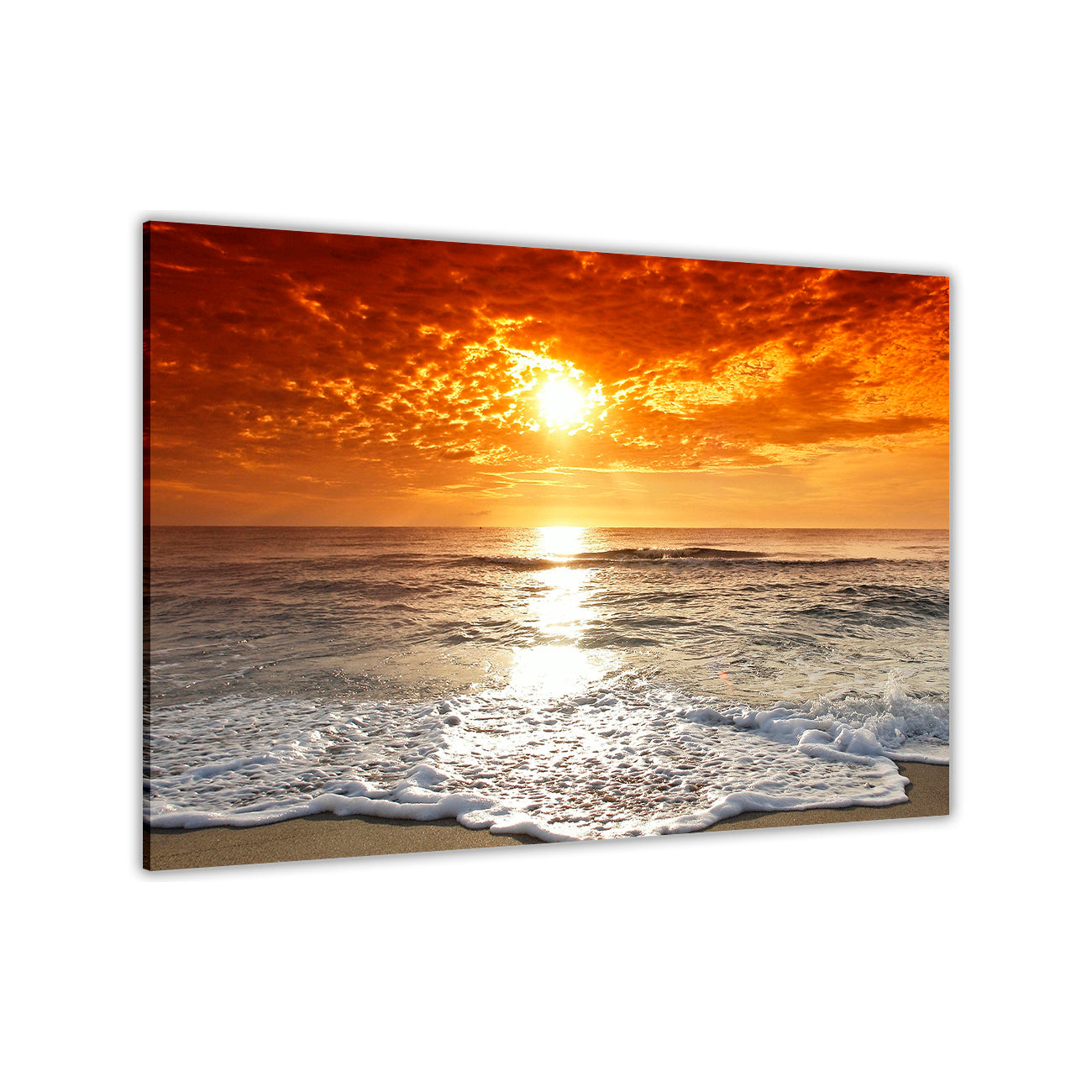 Sunset Ocean Clouds Canvas Wall Art Picture Print for the Living Room, Bedroom, Home Decor