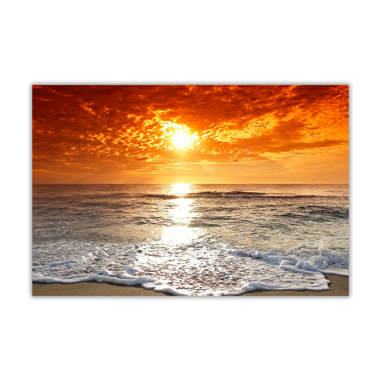 Sunset Ocean Clouds Canvas Wall Art Picture Print for the Living Room, Bedroom, Home Decor