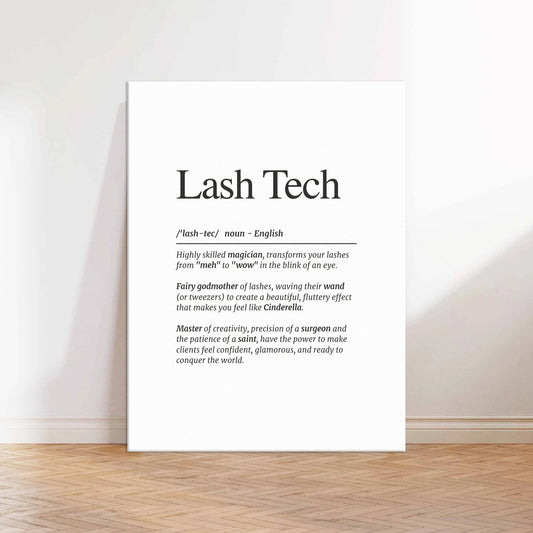 Lash Tech Definition Canvas Wall Art Print
