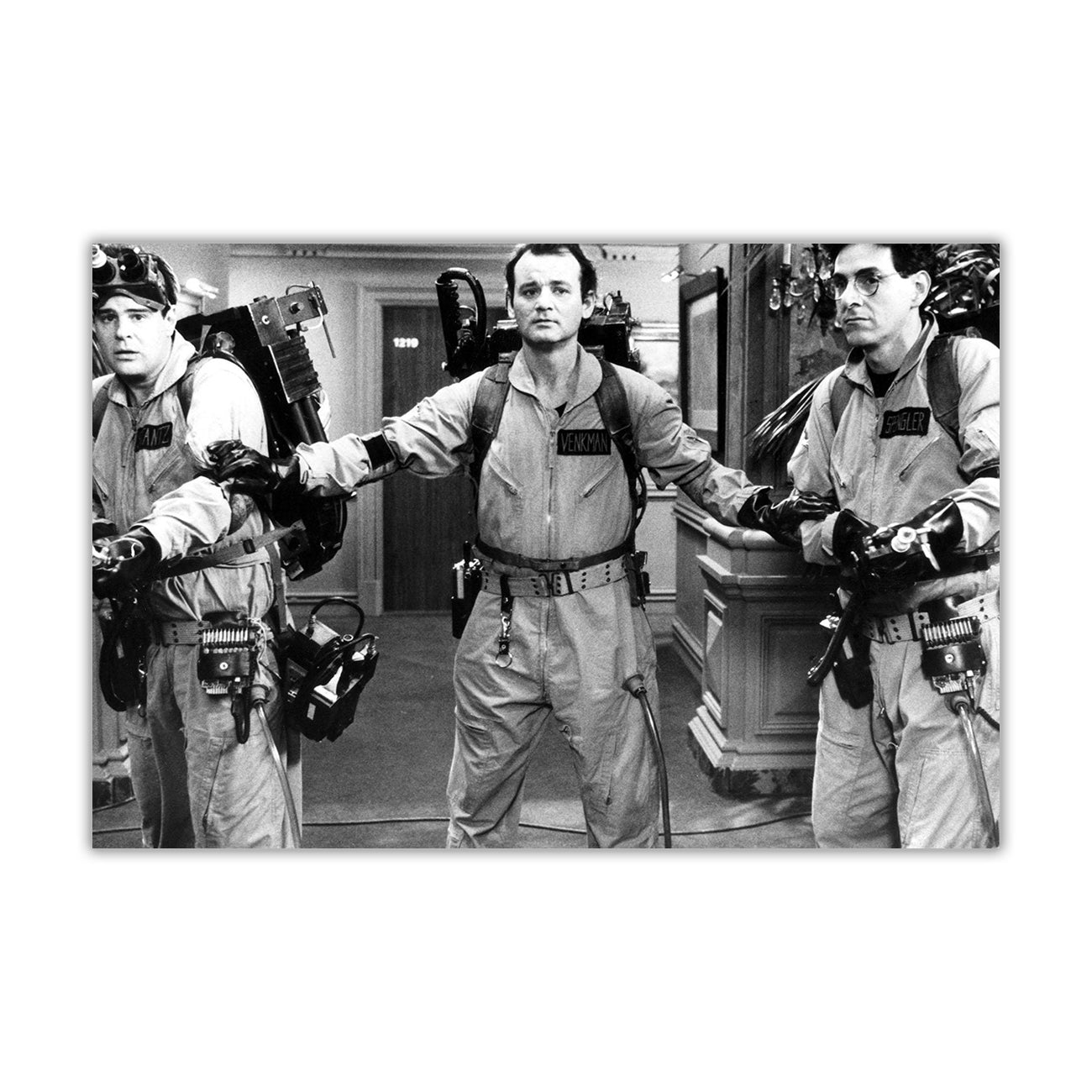 Ghostbusters Black & White Canvas Wall Art Picture Print for the Living Room, Bedroom, Home Decor