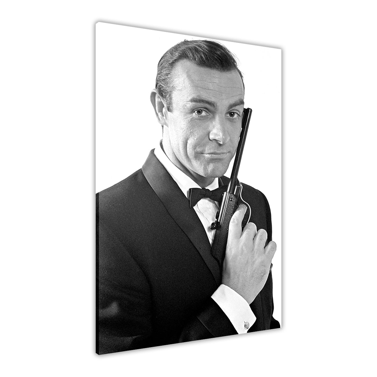 James Bond Black & White Canvas Wall Art Picture Print for the Living Room, Bedroom, Home Decor