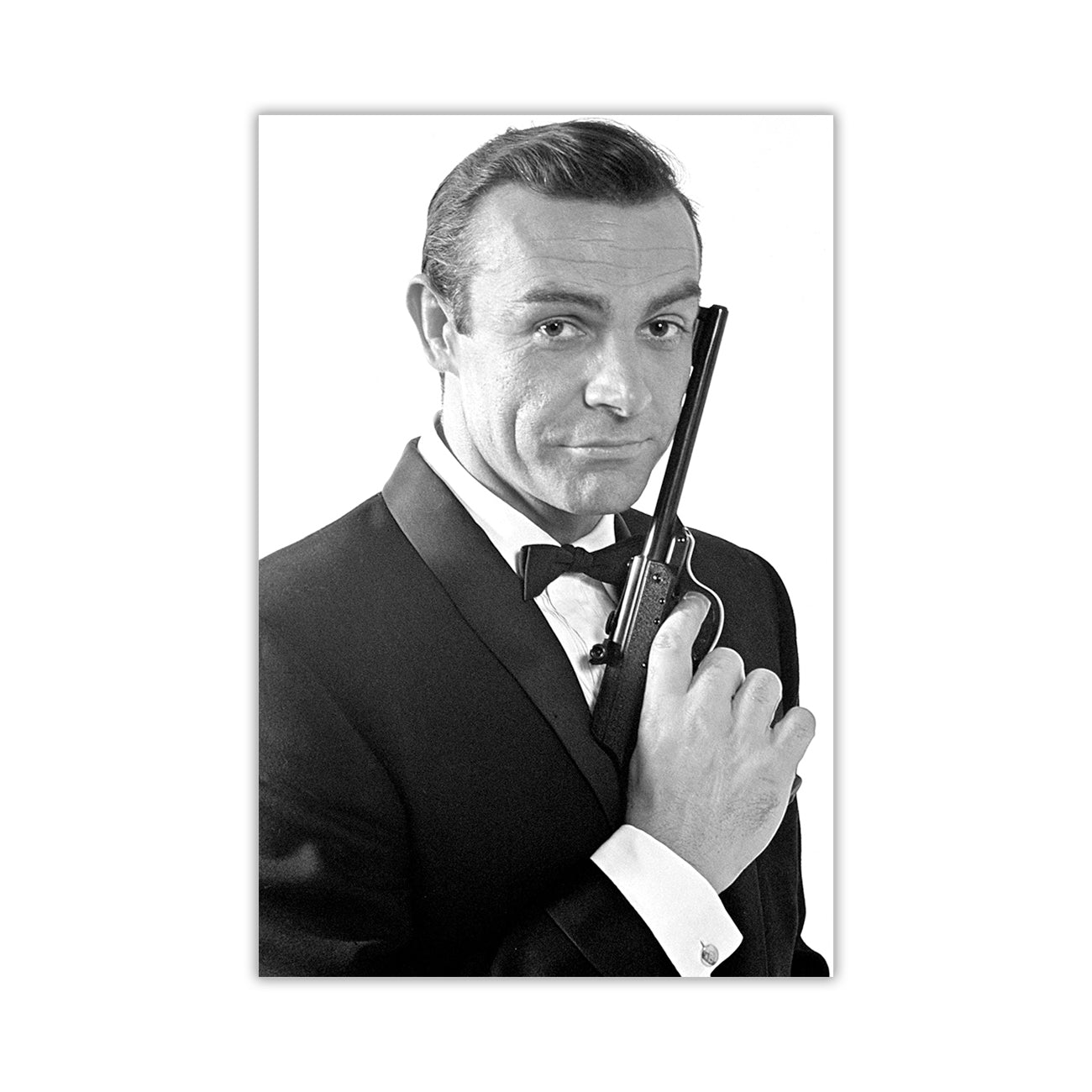 James Bond Black & White Canvas Wall Art Picture Print for the Living Room, Bedroom, Home Decor