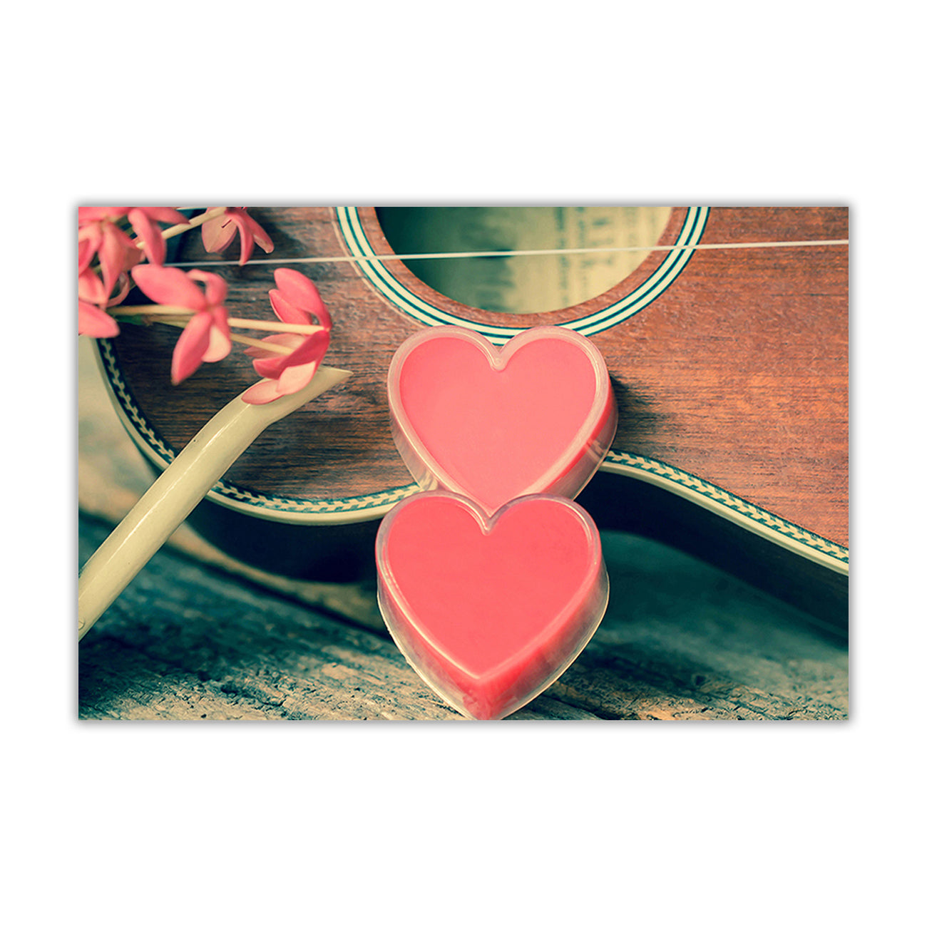 Guitar Heart Canvas Wall Art Picture Print for the Living Room, Bedroom, Home Decor