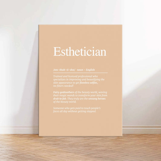 Esthetician Definition Nude Canvas Wall Art Print