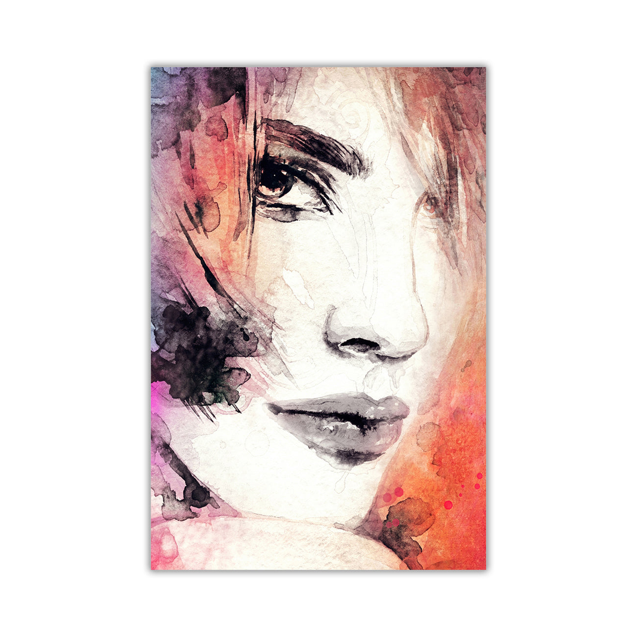 Abstract Woman Watercolour Canvas Wall Art Picture Print for the Living Room, Bedroom, Home Decor