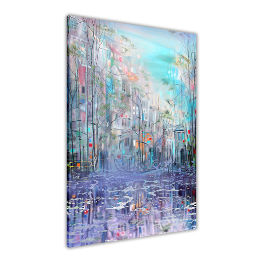 Blue Spring Canvas Wall Art Picture Print for the Living Room, Bedroom, Home Decor