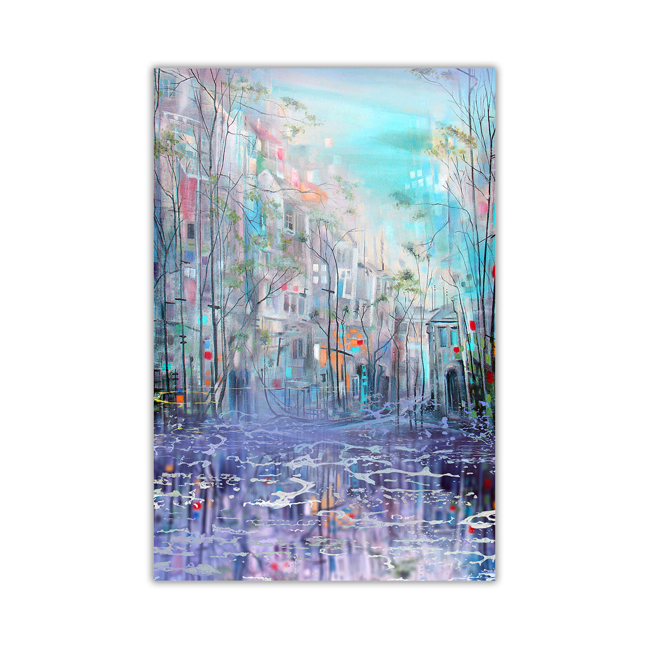 Blue Spring Canvas Wall Art Picture Print for the Living Room, Bedroom, Home Decor