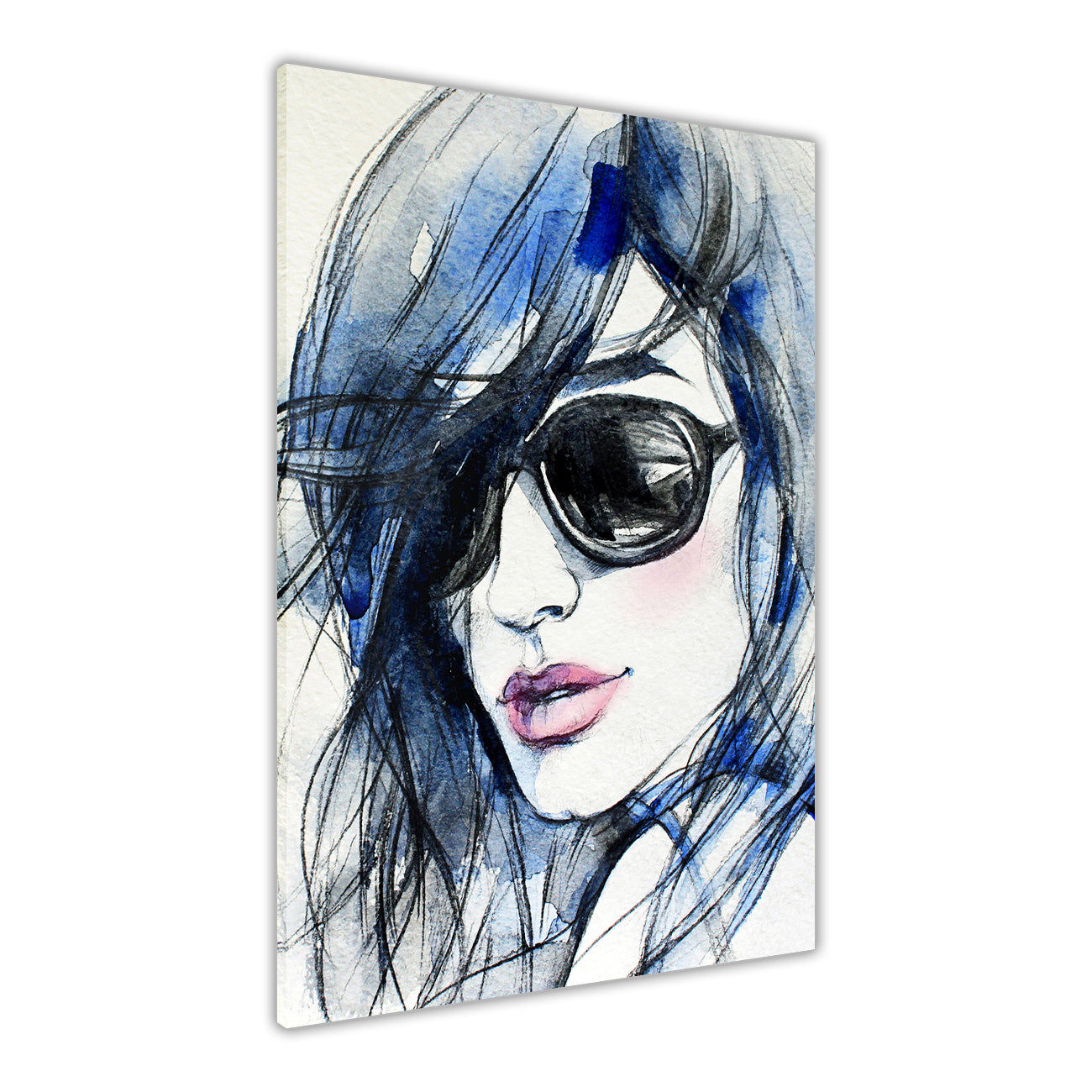 Fashion Blue Illustration Canvas Wall Art Picture Print for the Living Room, Bedroom, Home Decor