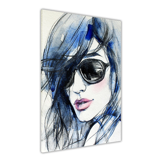 Fashion Blue Illustration Canvas Wall Art Picture Print for the Living Room, Bedroom, Home Decor