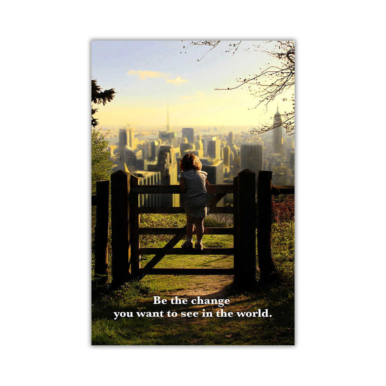 Be The Change Quote Colour Canvas Wall Art Picture Print for the Living Room, Bedroom, Home Decor