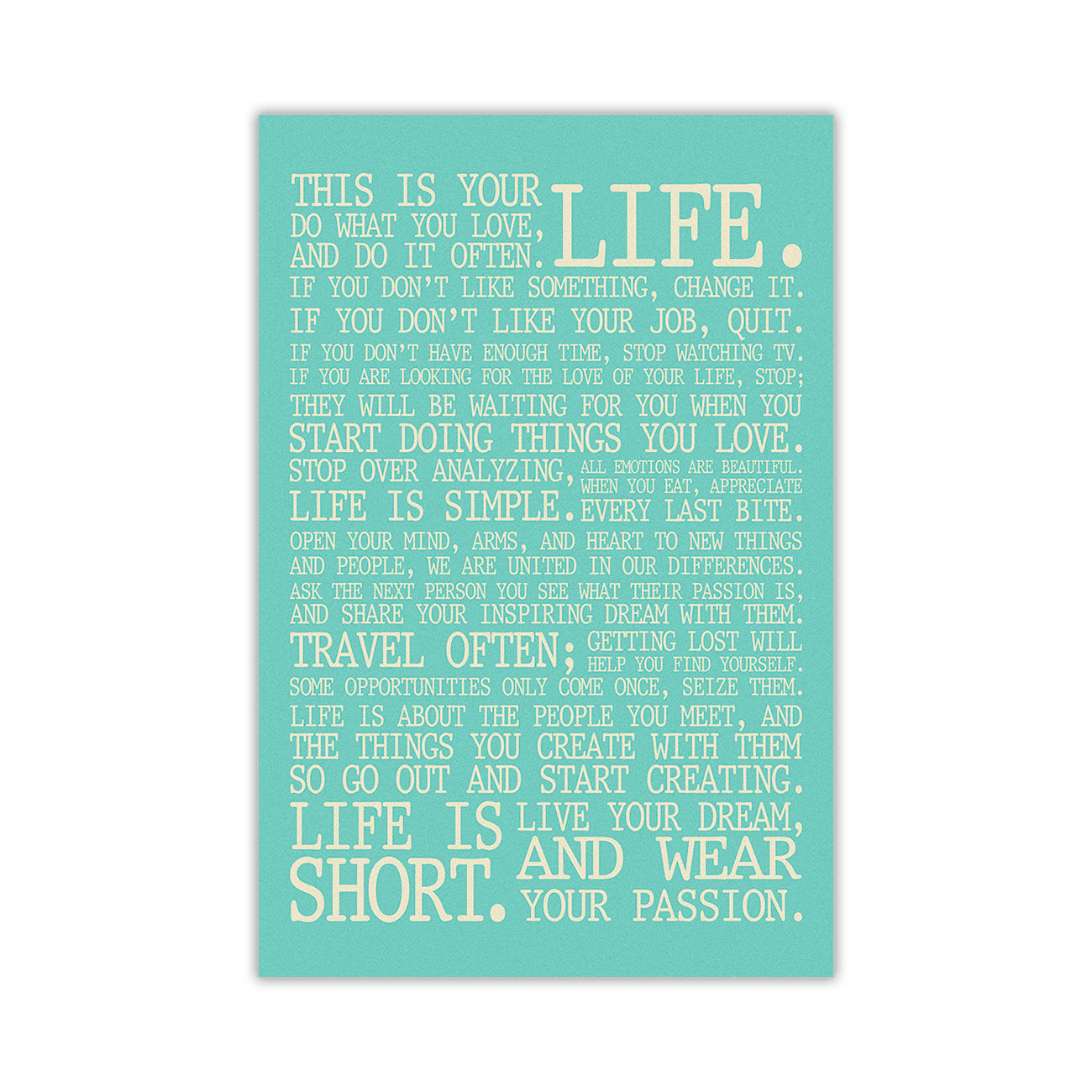 Life Manifesto  Canvas Wall Art Picture Print for the Living Room, Bedroom, Home Decor