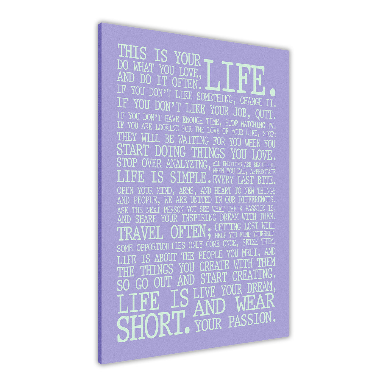 Life Manifesto  Canvas Wall Art Picture Print for the Living Room, Bedroom, Home Decor