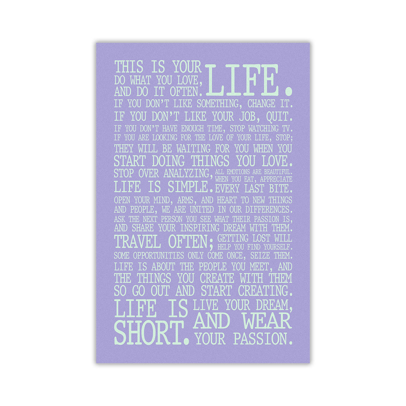 Life Manifesto  Canvas Wall Art Picture Print for the Living Room, Bedroom, Home Decor