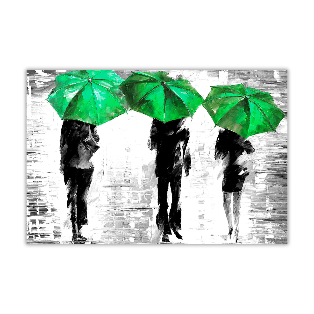 3 Umbrella Black & White Canvas Wall Art Picture Print for the Living Room, Bedroom, Home Decor