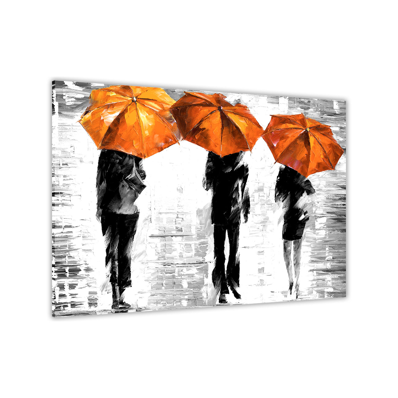 3 Umbrella Black & White Canvas Wall Art Picture Print for the Living Room, Bedroom, Home Decor