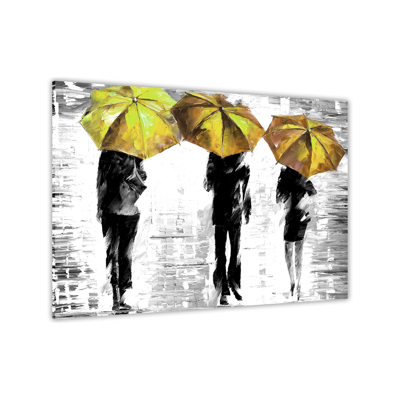 3 Umbrella Black & White Canvas Wall Art Picture Print for the Living Room, Bedroom, Home Decor