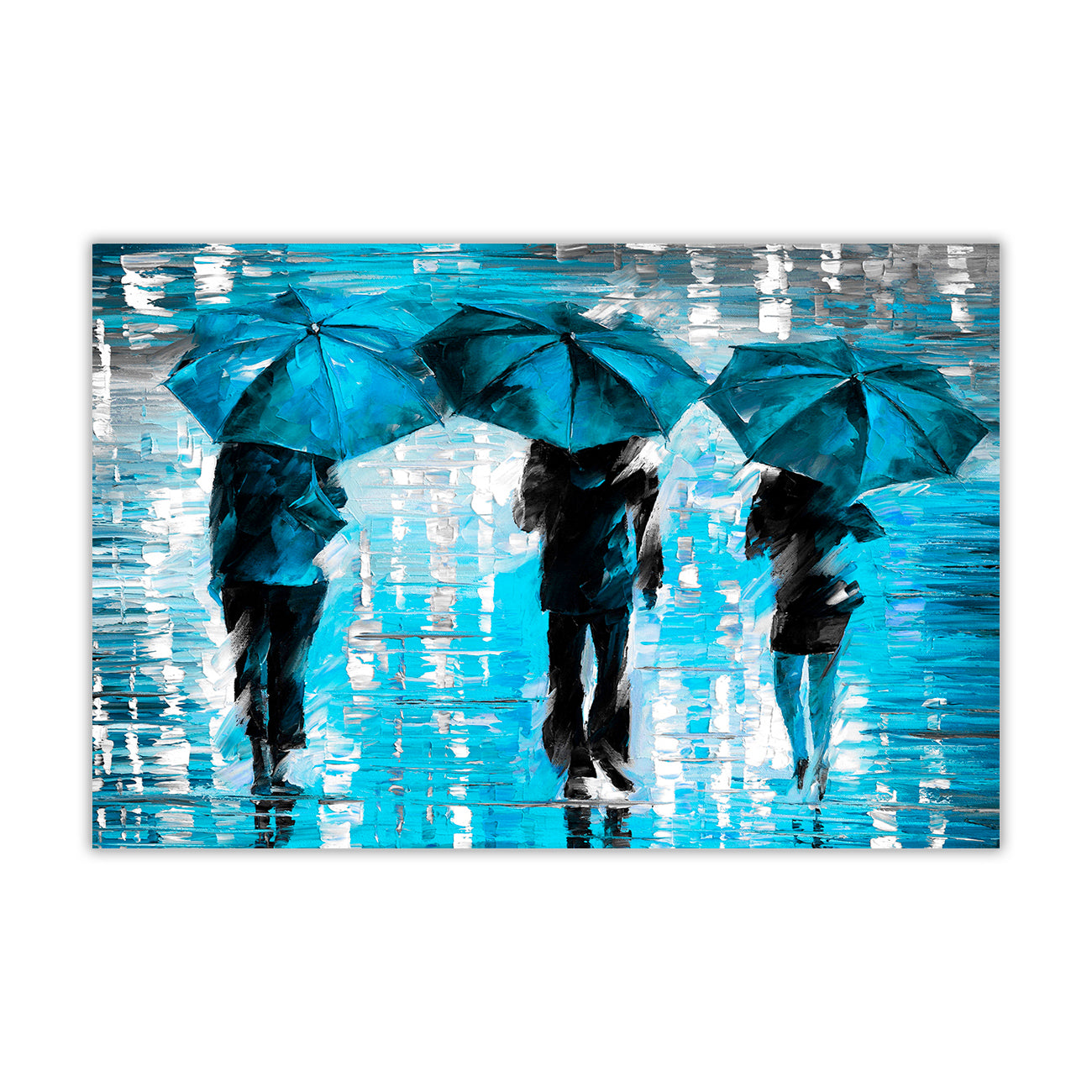 3 Umbrella Land Canvas Wall Art Picture Print for the Living Room, Bedroom, Home Decor