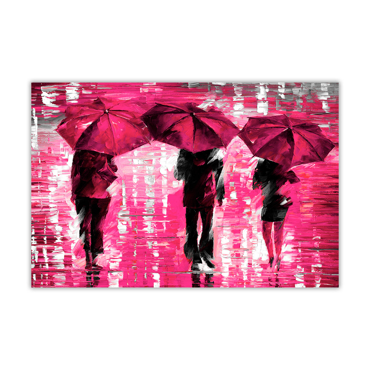 3 Umbrella Land Canvas Wall Art Picture Print for the Living Room, Bedroom, Home Decor