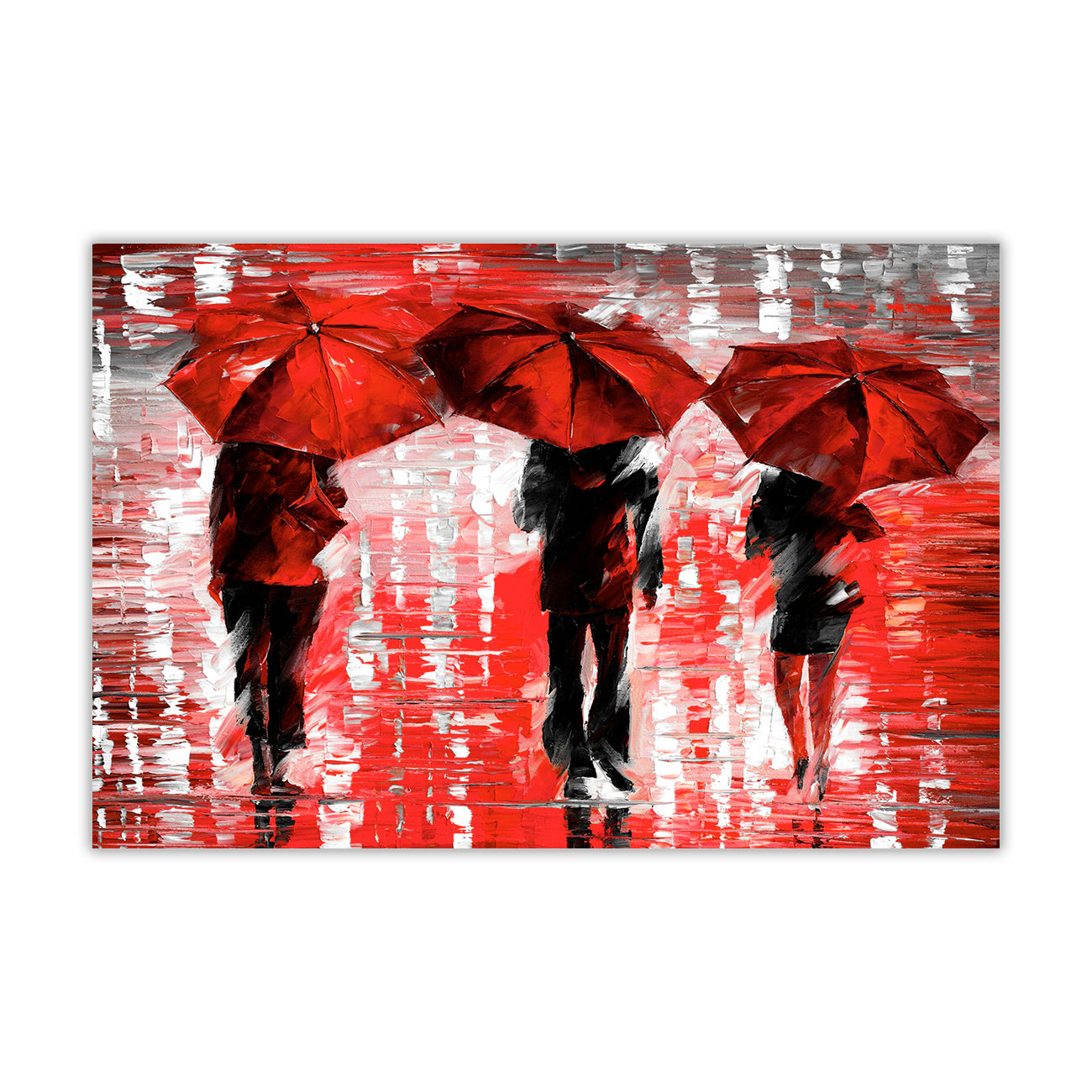 3 Umbrella Land Canvas Wall Art Picture Print for the Living Room, Bedroom, Home Decor
