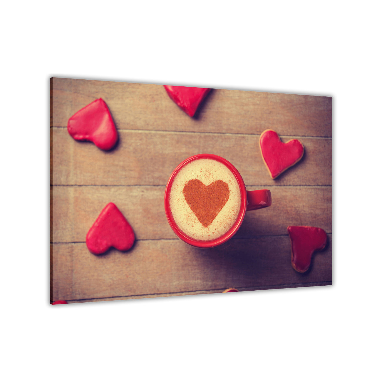 Coffee Mug Heart Canvas Wall Art Picture Print for the Living Room, Bedroom, Home Decor