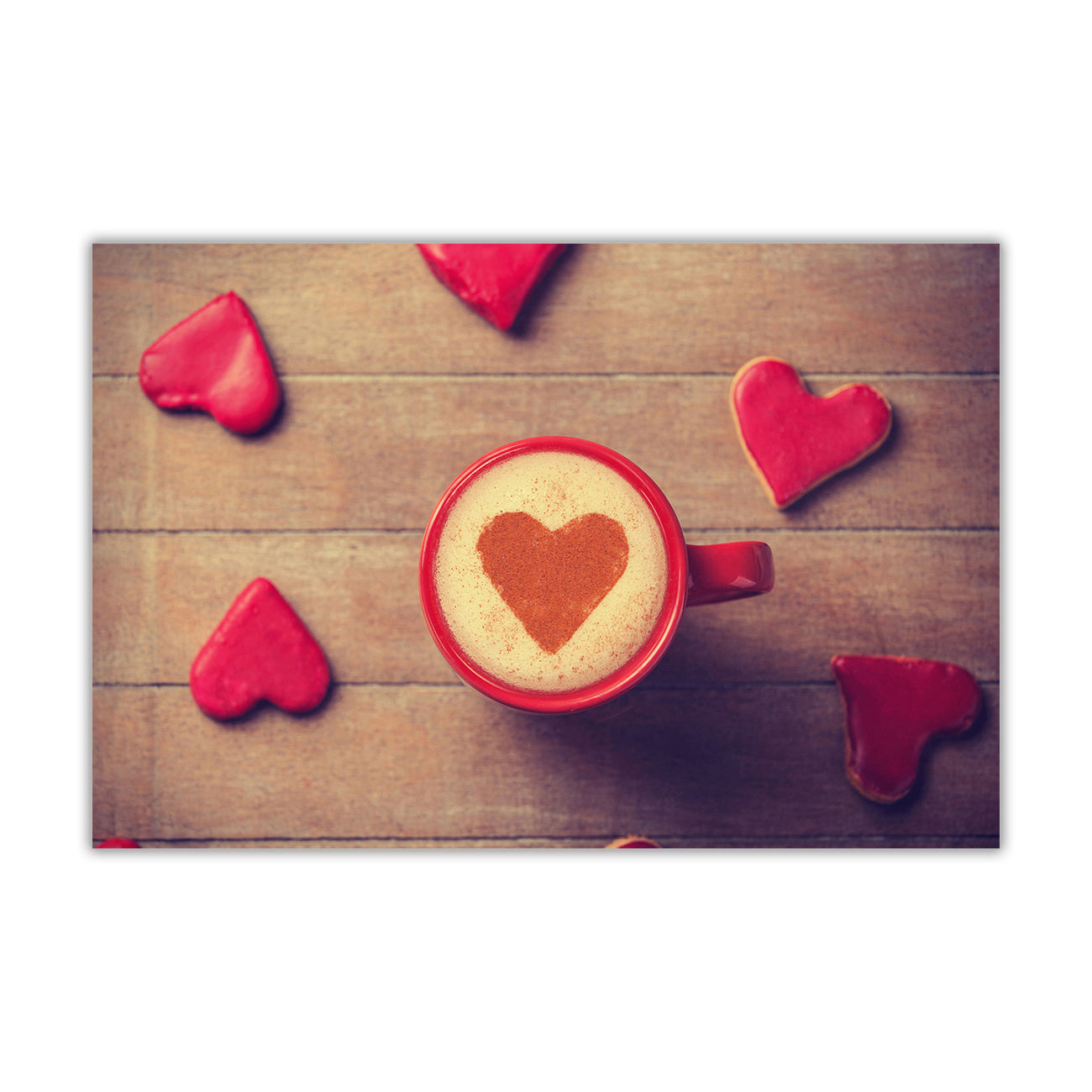 Coffee Mug Heart Canvas Wall Art Picture Print for the Living Room, Bedroom, Home Decor