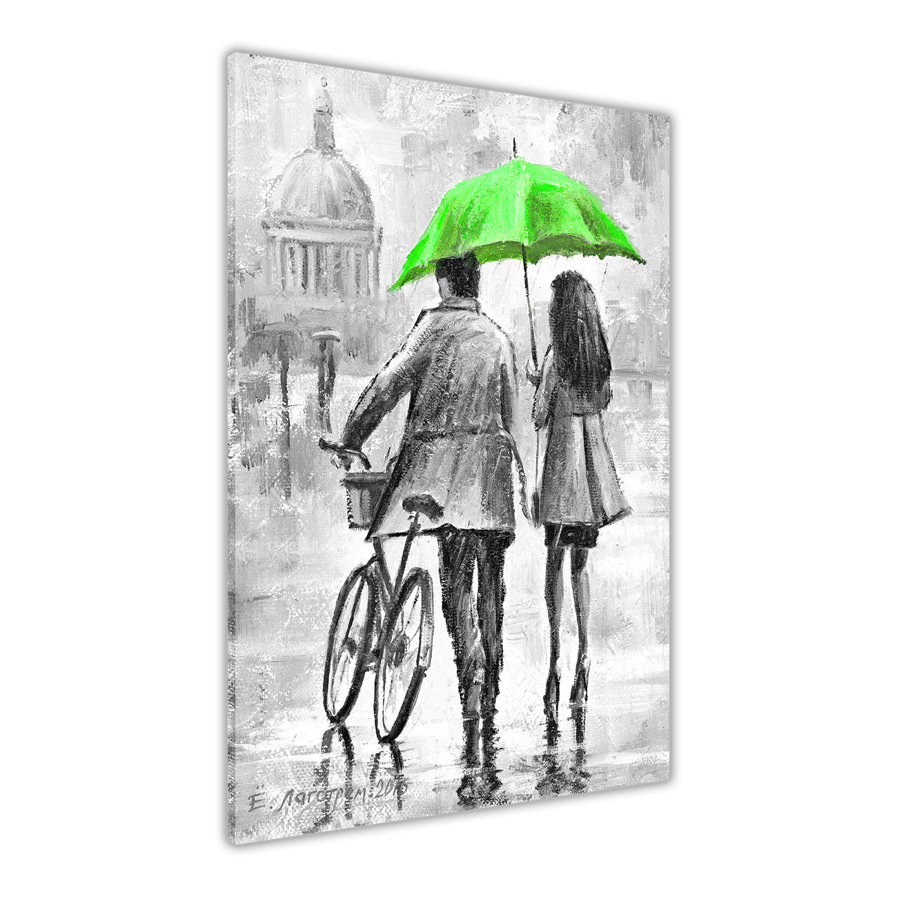 Couple Umbrella Black & White Canvas Wall Art Picture Print for the Living Room, Bedroom, Home Decor