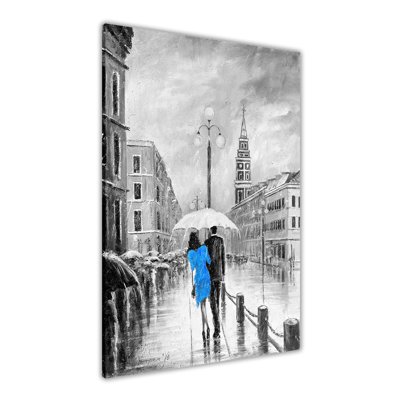 Dress Umbrella Black & White Canvas Wall Art Picture Print for the Living Room, Bedroom, Home Decor