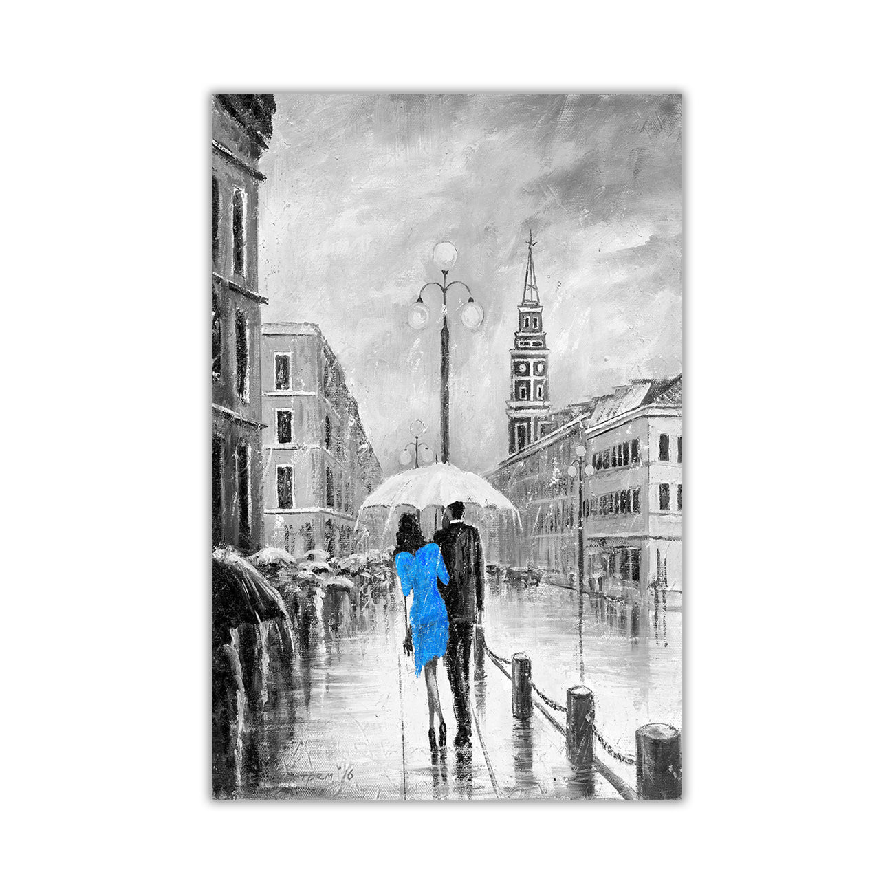 Dress Umbrella Black & White Canvas Wall Art Picture Print for the Living Room, Bedroom, Home Decor