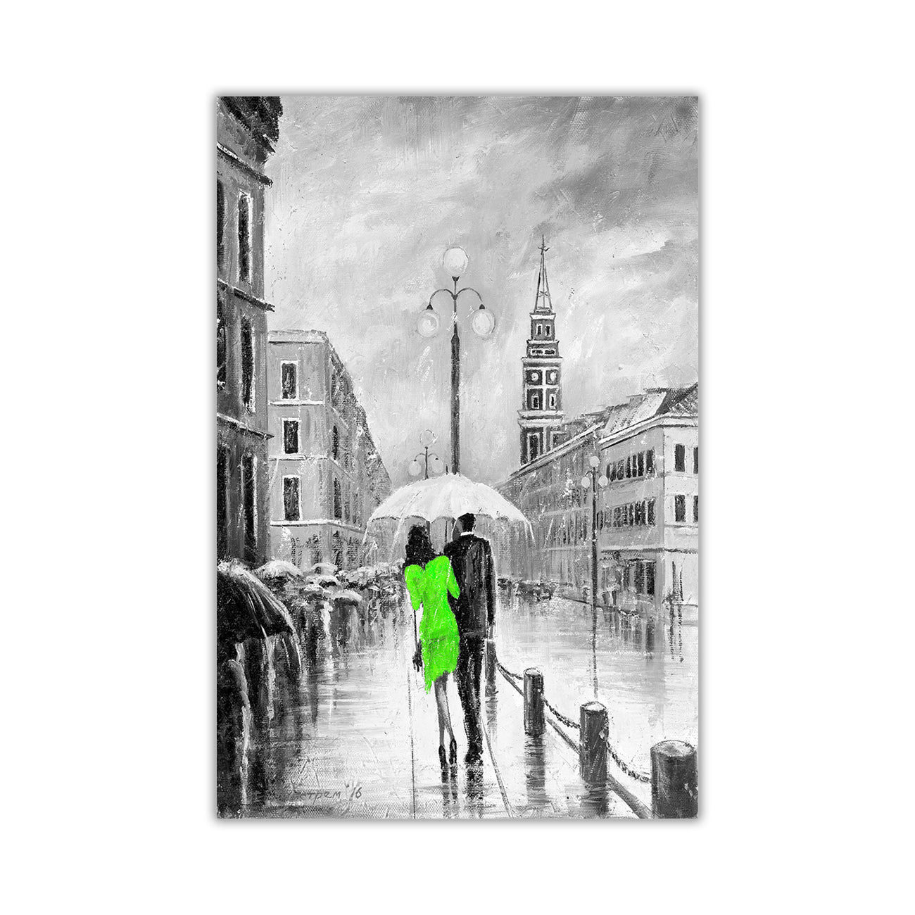 Dress Umbrella Black & White Canvas Wall Art Picture Print for the Living Room, Bedroom, Home Decor