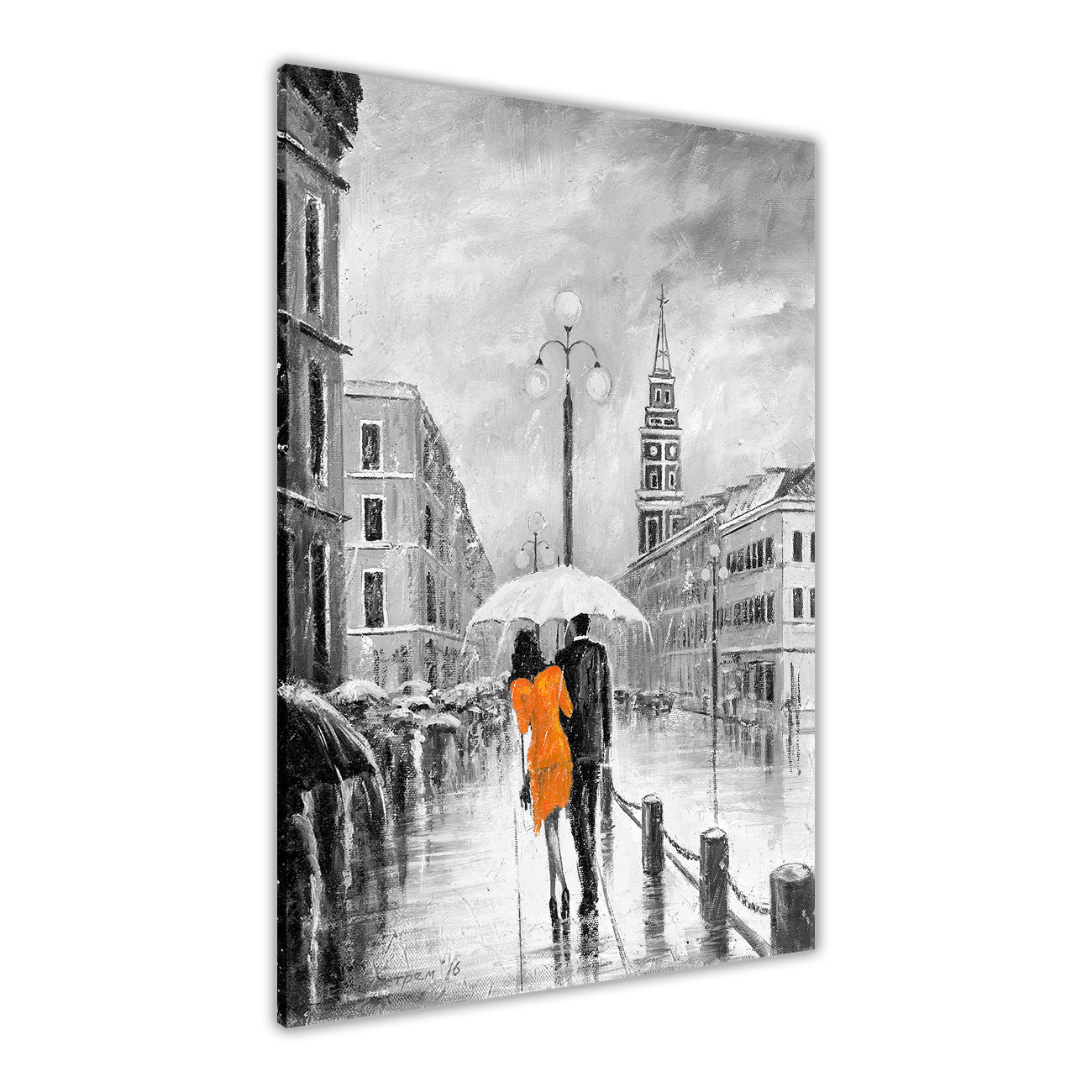 Dress Umbrella Black & White Canvas Wall Art Picture Print for the Living Room, Bedroom, Home Decor