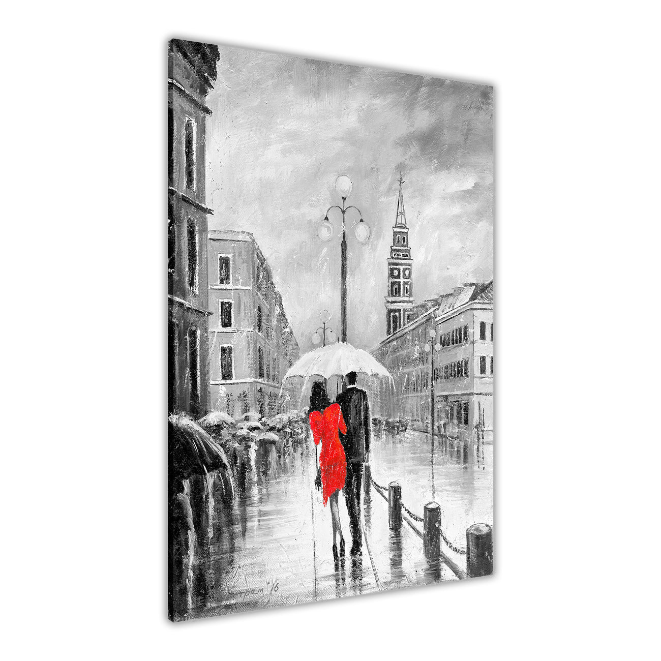 Dress Umbrella Black & White Canvas Wall Art Picture Print for the Living Room, Bedroom, Home Decor