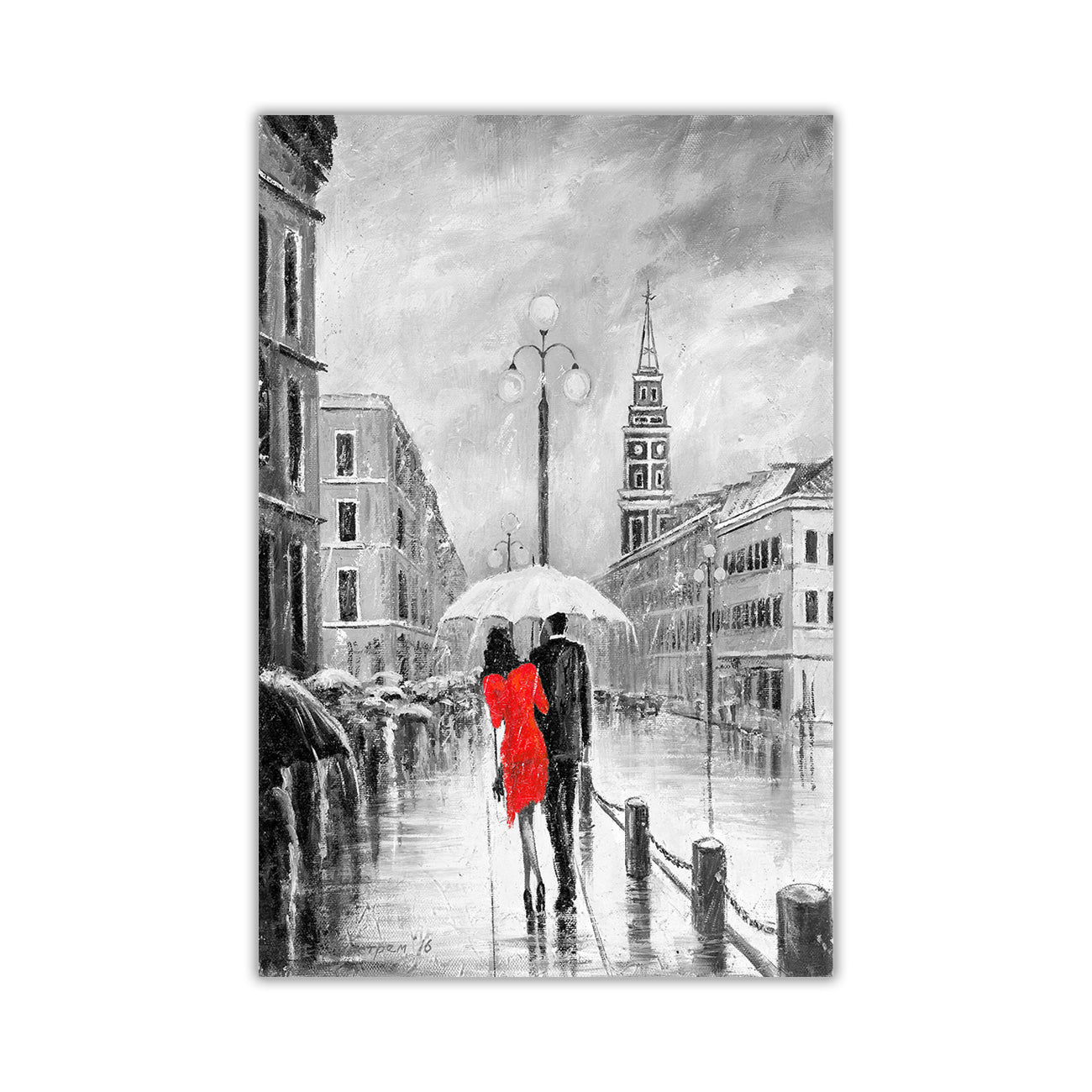 Dress Umbrella Black & White Canvas Wall Art Picture Print for the Living Room, Bedroom, Home Decor