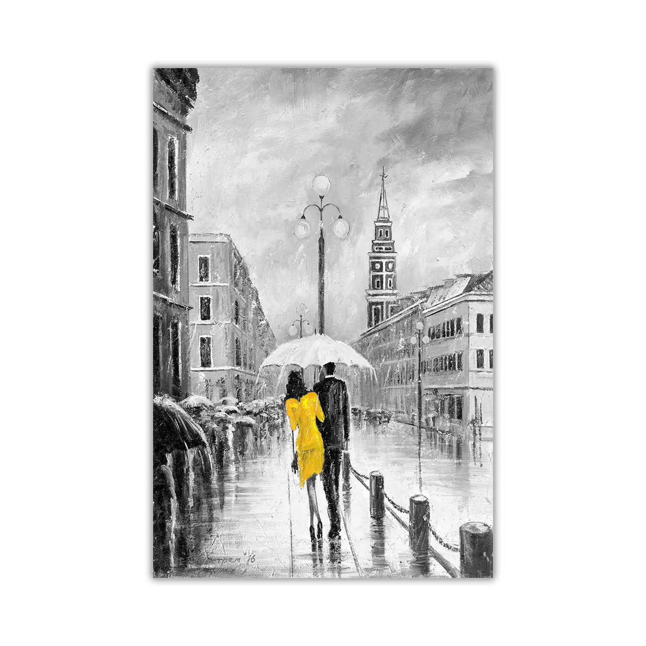 Dress Umbrella Black & White Canvas Wall Art Picture Print for the Living Room, Bedroom, Home Decor