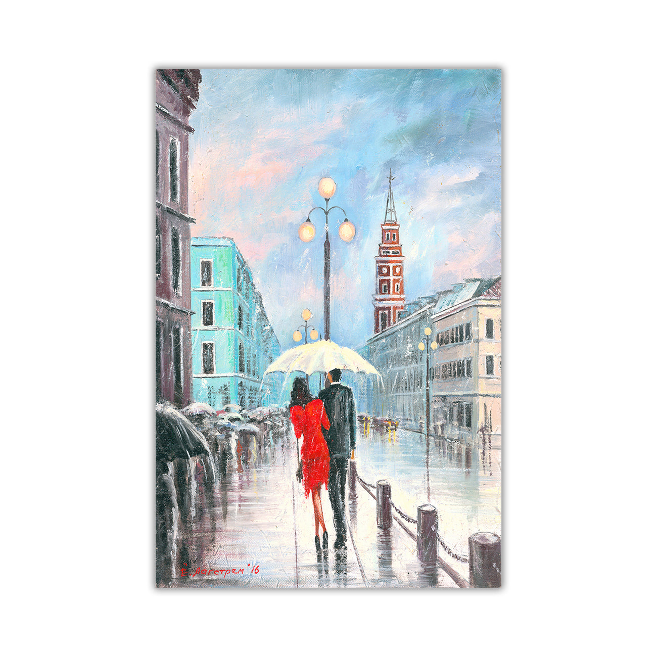 Dress Umbrella Red Canvas Wall Art Picture Print for the Living Room, Bedroom, Home Decor