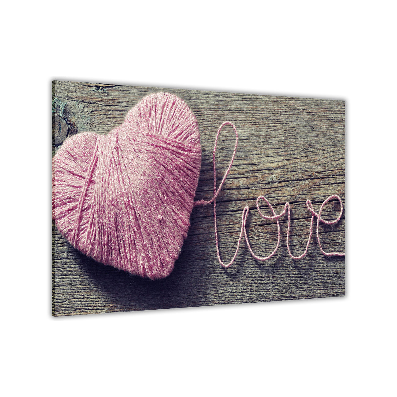 Heart Love String Canvas Wall Art Picture Print for the Living Room, Bedroom, Home Decor