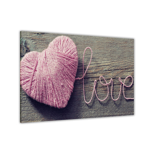 Heart Love String Canvas Wall Art Picture Print for the Living Room, Bedroom, Home Decor